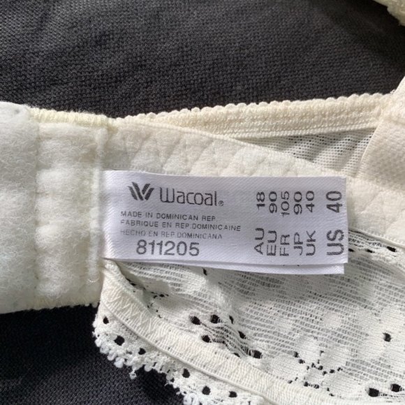 Wacoal Halo Lace wire-free bralette sz 40 Ivory - Picture 8 of 8